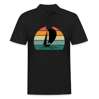 segel segler seglerin segelboot segelschiff boot - Männer Poloshirt - Schwarz - Vorne - Kai (181cm)
