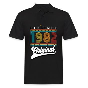 Anniversaire Oldtimer 1982 - Polo Homme - noir - Devant - Kai (181cm)