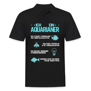 Ich bin ein Aquarianer - Männer Poloshirt - Schwarz - Vorne - Kai (181cm)
