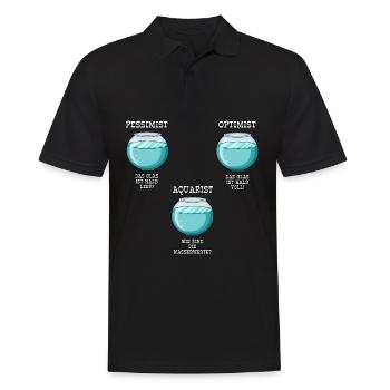 Pessimist Optimist Aquarist Aquarianer - Männer Poloshirt - Schwarz - Vorne - Kai (181cm)