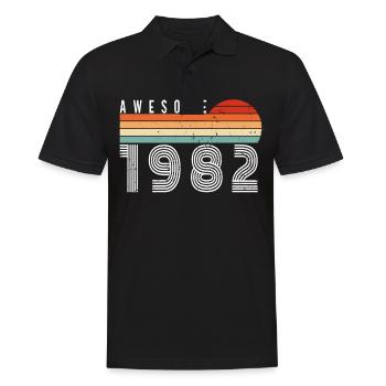 1982 Geburtstag - Männer Poloshirt - Schwarz - Vorne - Kai (181cm)