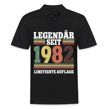 Legendär Seit 1982 Geburtstag - Männer Poloshirt - Schwarz - Vorne - Kai (181cm)
