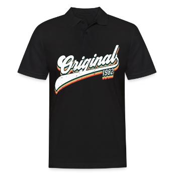 1982 Geburtstag - Männer Poloshirt - Schwarz - Vorne - Kai (181cm)