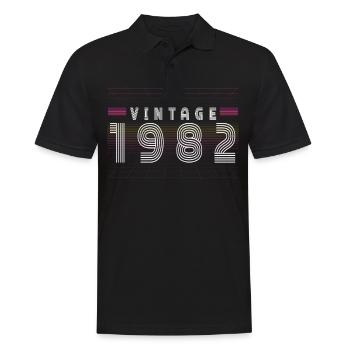 1982 Geburtstag - Männer Poloshirt - Schwarz - Vorne - Kai (181cm)