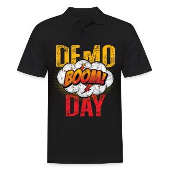 Boom Demo Day Team Mitglied in Farbe - Männer Poloshirt - Schwarz - Vorne - Kai (181cm)