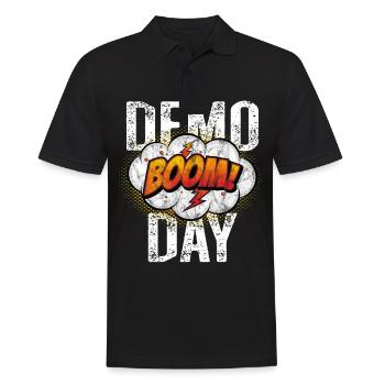 Boom Demo Day für die Baustelle - Männer Poloshirt - Schwarz - Vorne - Kai (181cm)