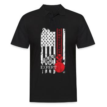 USA Abrissbirne für Demolisierungs Experte am Demo - Männer Poloshirt - Schwarz - Vorne - Kai (181cm)