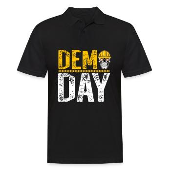 Demo Day Bauarbeiter Abruch Experten Helm Pflicht - Männer Poloshirt - Schwarz - Vorne - Kai (181cm)