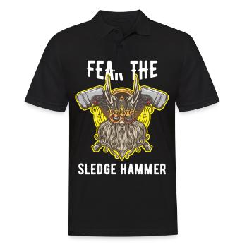 Fürchte den Vorschlaghammer Wikinger mit Bart - Männer Poloshirt - Schwarz - Vorne - Kai (181cm)