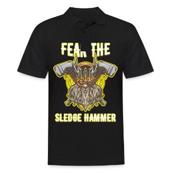 Fürchte den Vorschlaghammer Nordischer Wikinger - Männer Poloshirt - Schwarz - Vorne - Kai (181cm)