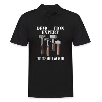 Wähle die richtige Waffe aus für Abriss Experten - Männer Poloshirt - Schwarz - Vorne - Kai (181cm)