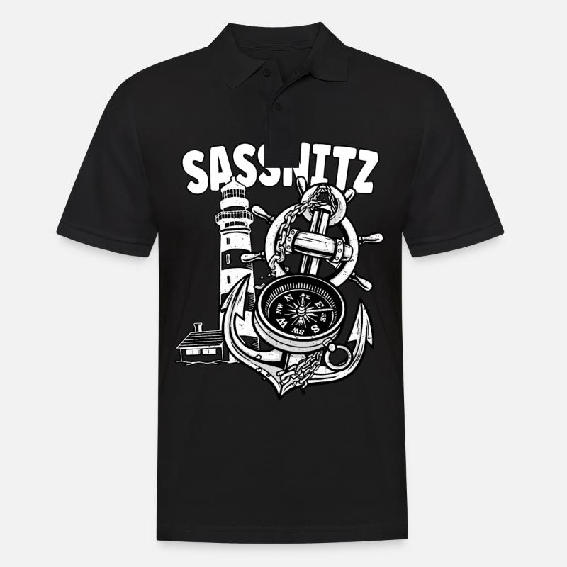 Sassnitz - Männer Poloshirt - Schwarz