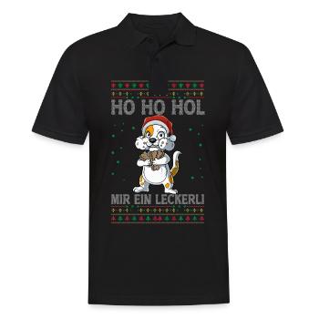 Hund Weihnachten - Männer Poloshirt - Schwarz - Vorne - Kai (181cm)