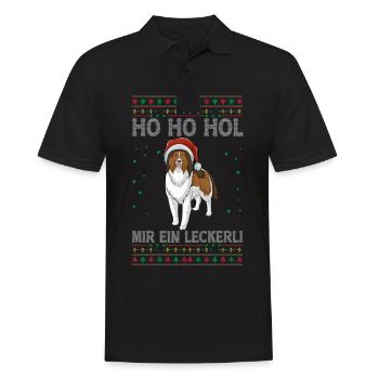 Shetland Sheepdog Weihnachten - Männer Poloshirt - Schwarz - Vorne - Kai (181cm)