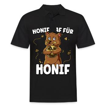 Bär Honig - Männer Poloshirt - Schwarz - Vorne - Kai (181cm)
