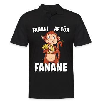 Affe Banane - Männer Poloshirt - Schwarz - Vorne - Kai (181cm)