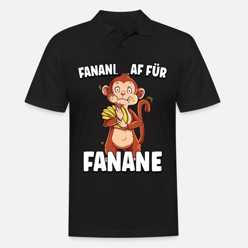 Affe Banane - Männer Poloshirt - Schwarz