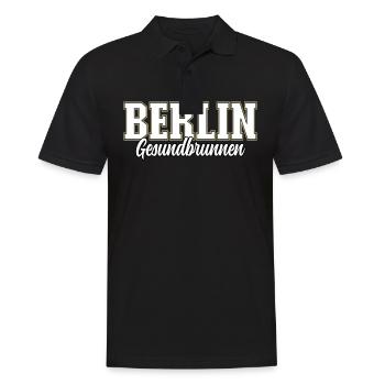 Berlin Gesundbrunnen - Männer Poloshirt - Schwarz - Vorne - Kai (181cm)