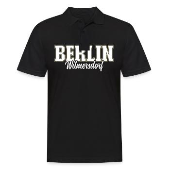 Berlin Wilmersdorf - Männer Poloshirt - Schwarz - Vorne - Kai (181cm)