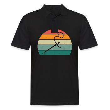 knitting knitter closer to sewing sewing needle - Men's Polo Shirt - black - Front - Kai (181cm)
