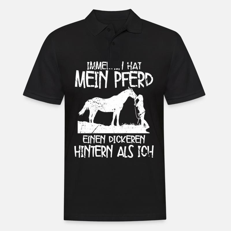 Pferde - Männer Poloshirt - Schwarz