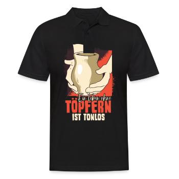 Töpfern - Männer Poloshirt - Schwarz - Vorne - Kai (181cm)