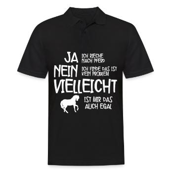 Ja Ich Rieche Nach Pferd Pferde - Männer Poloshirt - Schwarz - Vorne - Kai (181cm)
