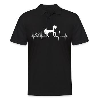 Pferde - Männer Poloshirt - Schwarz - Vorne - Kai (181cm)