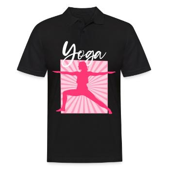 Yoga - Männer Poloshirt - Schwarz - Vorne - Kai (181cm)