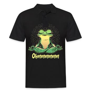Yoga Frosch - Männer Poloshirt - Schwarz - Vorne - Kai (181cm)