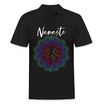 Yoga Namaste - Männer Poloshirt - Schwarz - Vorne - Kai (181cm)