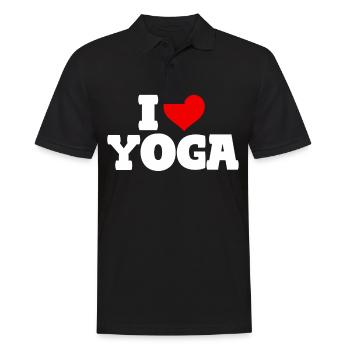 I Love Yoga - Männer Poloshirt - Schwarz - Vorne - Kai (181cm)