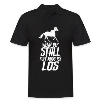 Pferde - Männer Poloshirt - Schwarz - Vorne - Kai (181cm)