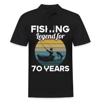 Cette légende de la pêche a 70 ans 70 anniversaire - Polo Homme - noir - Devant - Kai (181cm)