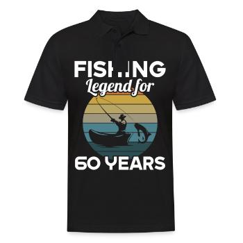 This fishing legend is 60 years 60 birthday - Men's Polo Shirt - black - Front - Kai (181cm)