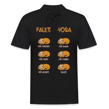 Faultier Yoga - Männer Poloshirt - Schwarz - Vorne - Kai (181cm)