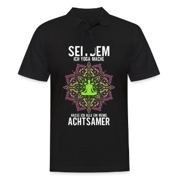 Seitdem Ich Yoga Mache - Männer Poloshirt - Schwarz - Vorne - Kai (181cm)