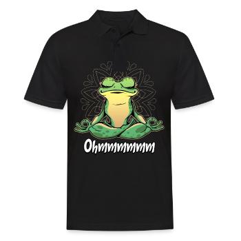 Yoga Frosch - Männer Poloshirt - Schwarz - Vorne - Kai (181cm)