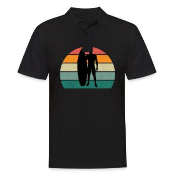 surf surferdans les vagues vagues surf surf - Polo Homme - noir - Devant - Kai (181cm)