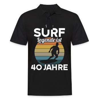 Diese Surf Legende ist 40 Jahre 40 Geburtstag - Männer Poloshirt - Schwarz - Vorne - Kai (181cm)