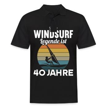 Diese Windsurf Legende ist 40 Jahre 40 Geburtstag - Männer Poloshirt - Schwarz - Vorne - Kai (181cm)