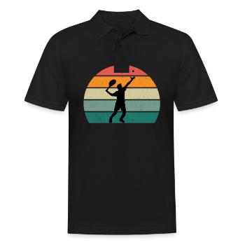 tennisspieler tennisspielerin tennisverein tennis - Männer Poloshirt - Schwarz - Vorne - Kai (181cm)