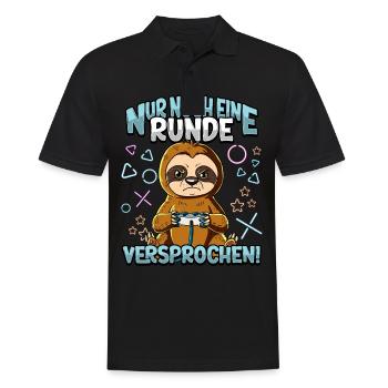Nur noch eine Runde Zocken Gaming - Männer Poloshirt - Schwarz - Vorne - Kai (181cm)