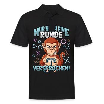 Nur noch eine Runde Zocken Gaming - Männer Poloshirt - Schwarz - Vorne - Kai (181cm)