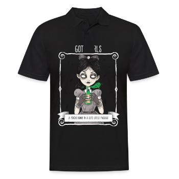 Goth Girls A Psycho Bomb In A Sweet - Men's Polo Shirt - black - Front - Kai (181cm)