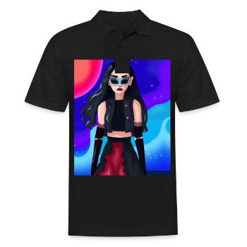 Goth Anime Girl Goth Girl 80s - Männer Poloshirt - Schwarz - Vorne - Kai (181cm)