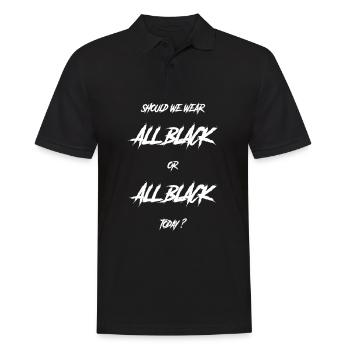 Grufti-Spruch Lustig Sollen Wir Heute Ganz - Männer Poloshirt - Schwarz - Vorne - Kai (181cm)