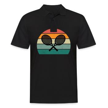 tennisspieler tennisspielerin tennisverein tennis - Männer Poloshirt - Schwarz - Vorne - Kai (181cm)
