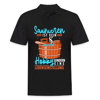 Sauna - Männer Poloshirt - Schwarz - Vorne - Kai (181cm)