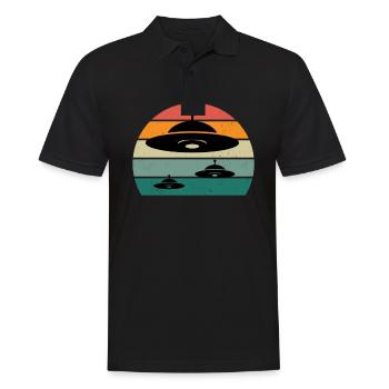 Aliens Alien Space Space Flying UFOs UFO - Men's Polo Shirt - black - Front - Kai (181cm)